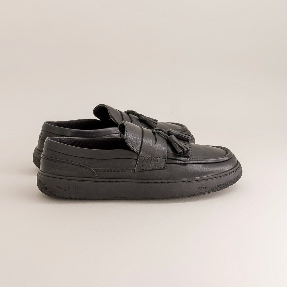 Side view of barefoot loafers