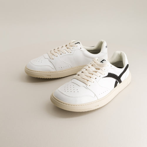 White & Black barefoot sneakers - front view