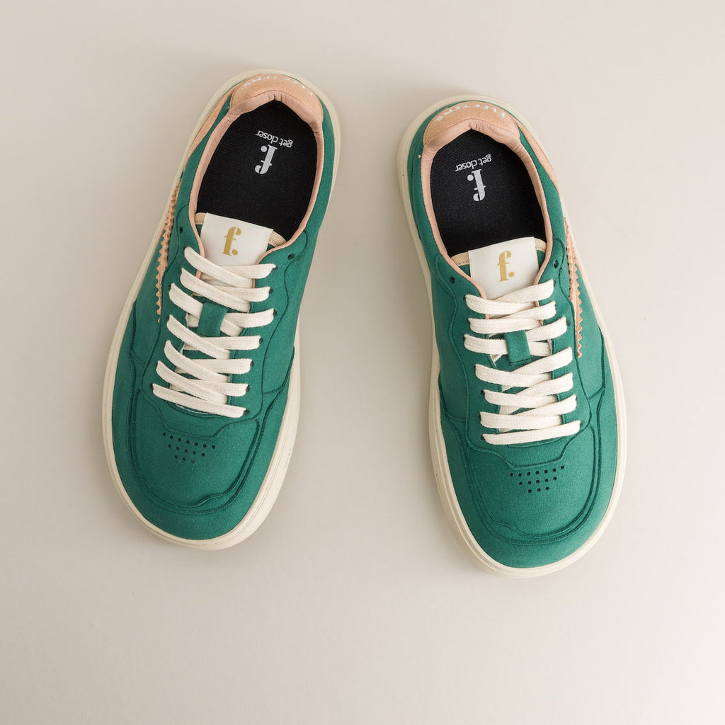Green barefoot sneakers - top view