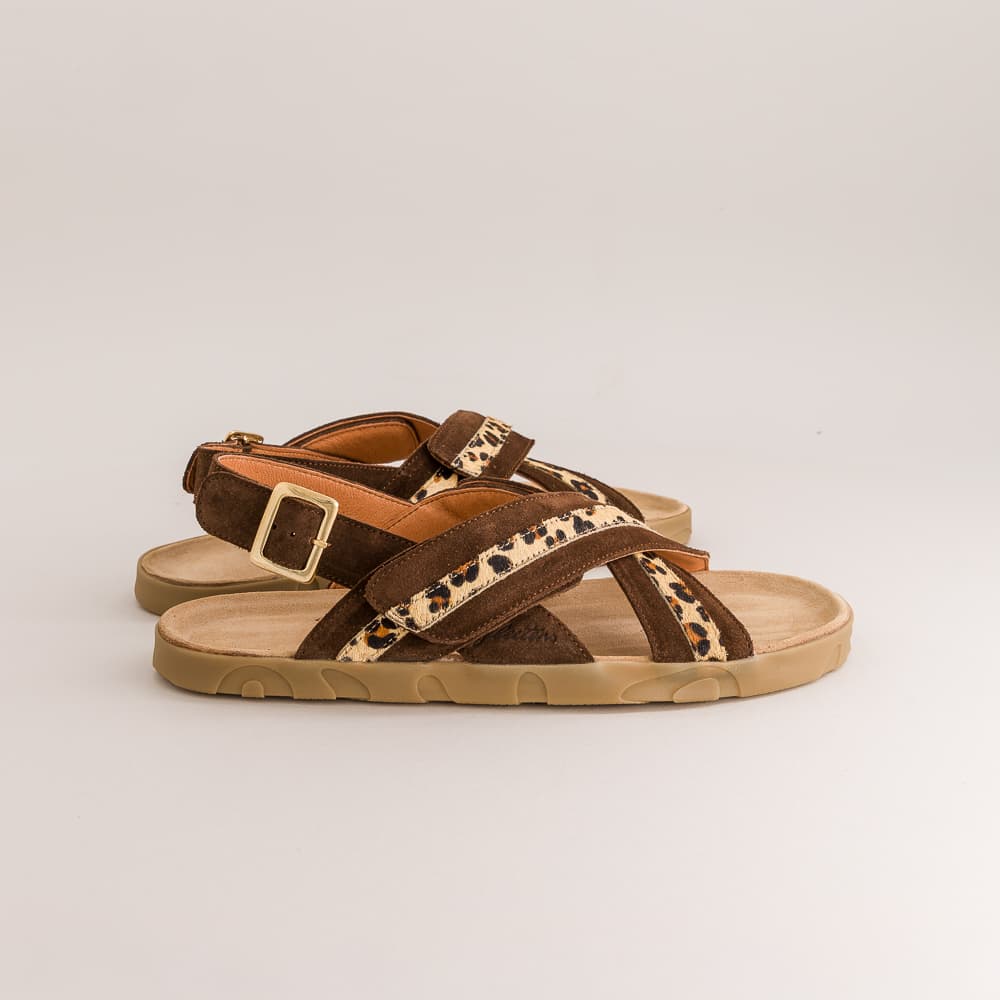 barefoot sandals with leopard print
