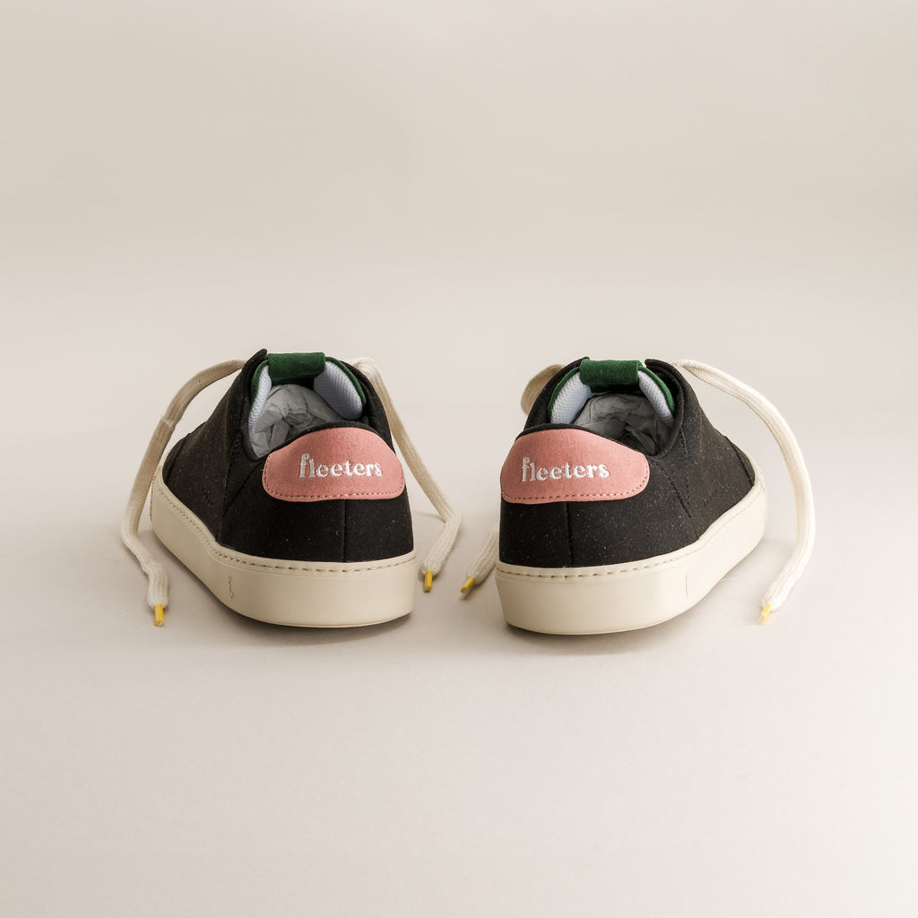 Barefoot sneakers Black & Pink - Back view