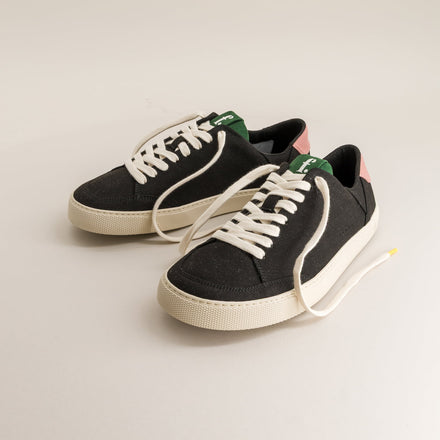 Barefoot sneakers Black & Pink - Front view