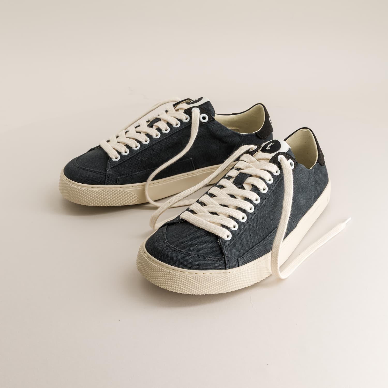 Barefoot Sneakers Peach Black Canvas - front view