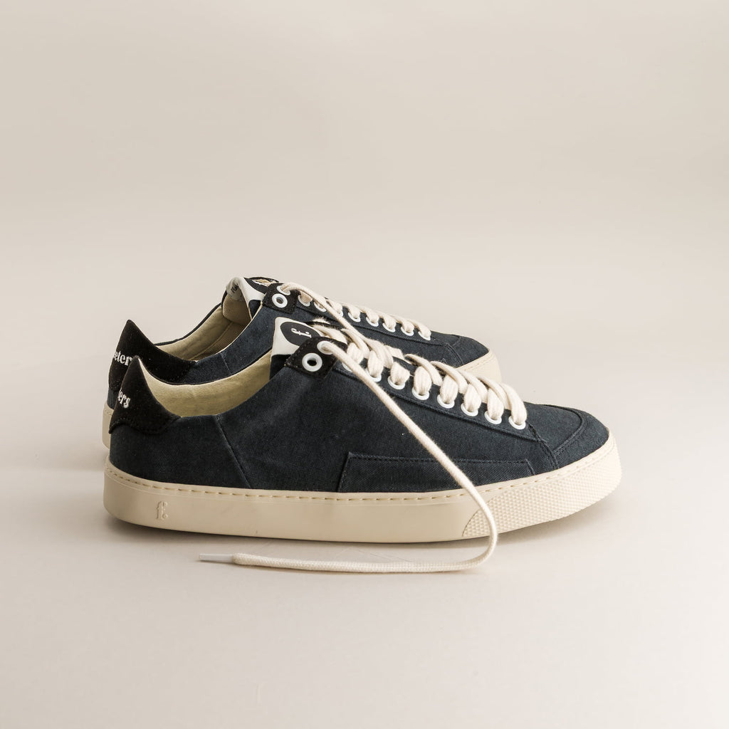 Barefoot Sneakers Peach Black Canvas - side view