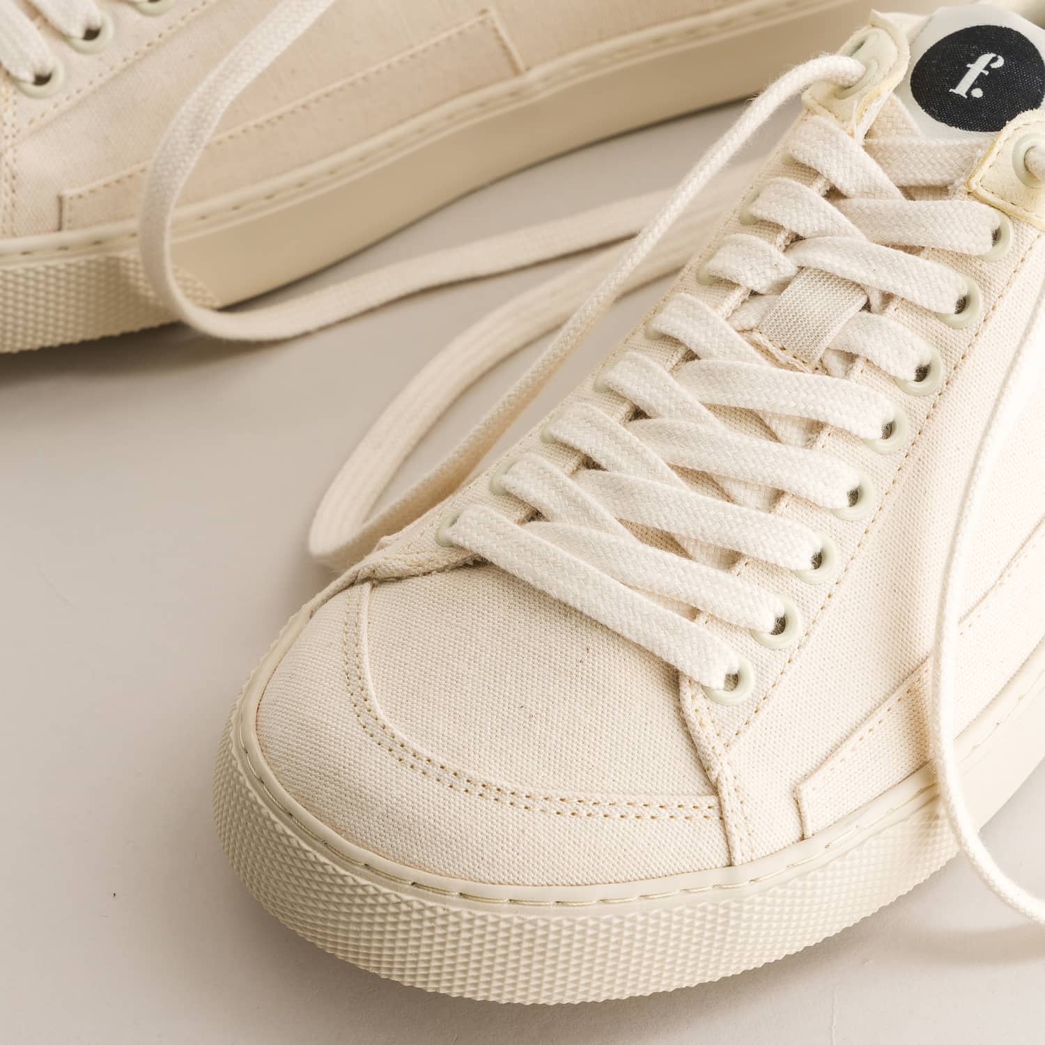 Barefoot sneakers Peach Ivory Canvas - detailed view